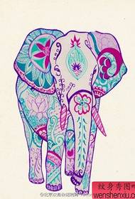 컬러 코끼리 문신 원고는 문신과 공유됩니다.
