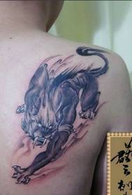 Beast tatú tattoo dubh agus bán