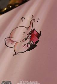 Színes rajzfilm elefánt tetoválás kézirat minta