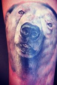 Реалистичные реалистичные цвета белый медведь аватар татуировки