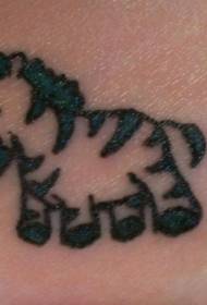 Modello di tatuaggio zebra simpatico cartone animato
