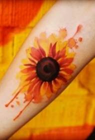 Сунцокрет тетоважа узорак 8 осликане биљке тетоважа са узорком тетоваже сунцокрета