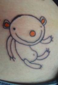 Patrón de tatuaxe de oso minimalista feliz