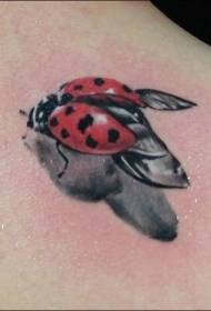 Pola tato ladybug warna surreal warna