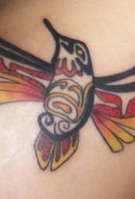 Modello di tatuaggio colorato colibrì bandiera tedesca spalla