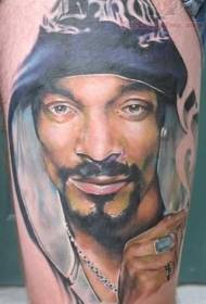 Coxa cor realista retrato retrato sorridente tatuagem padrão