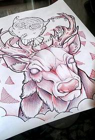 Modna precej dobro videti slikovna slika rokopisa antilopa tatoo