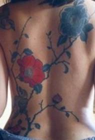 Ziedu tetovējuma raksts Skaists augu ziedu tetovējuma raksts meitenēm