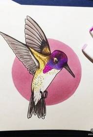 Manuscrit de tatuatges de colibrí europeu i americà