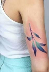 Tato Daun 9 tangkal geulis daun corak warna tato