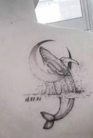 Iseti entle kakhulu yemifanekiso ye-whale tattoo