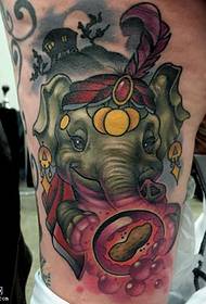 Beautiful little elephant tattoo pattern on thigh
