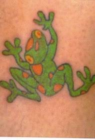 Patrón de tatuaxe de rana de cor do ombreiro