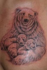 Pattern ng tattoo ng cute na bear bear