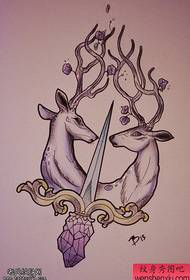 Spettacolo di tatuaggi, raccomandare un manoscritto tatuaggio pugnale antilope