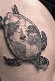 Turtle Tattoo Patroon Verskeidenheid van eenvoudige lyntatoeëring Swart Turtle Tattoo Patroon