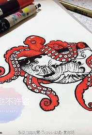 Modello di tatuaggio di polpo manoscritto