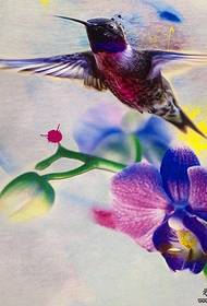 ပန်းချီရေးဆွဲထားသောပန်းချီကားမှင်ပန်းပွင့်မှင်တံပုံစံ