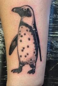 Lindo patrón de tatuaje de pingüino de pinchazo