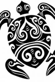 Manoscritto tatuaggio linea nera schizzo creativo divertente prepotente tartaruga