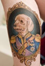Šuniuko portreto klasikinis tatuiruotės modelis