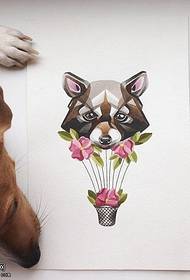 ხელნაწერი ხატავს საყვარელი ძაღლის ტატუირების ნიმუში