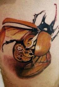Modellu di tatuaggio di scarabeo meccanicu super delicatu