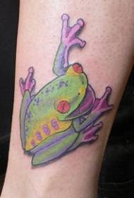 Χρώμα ποδιών χαμογελώντας ψυχεδελική εικόνα τατουάζ βάτραχος