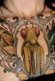 Modello di tatuaggio di colette in locustia di pettu