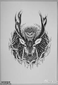Manuscript of the pattern tattoo deer