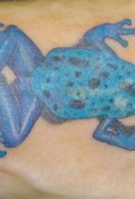 Patrón de tatuaje de rana moteada azul negro tóxico