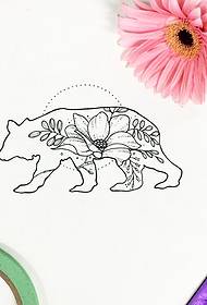 Линии медведя татуировки татуировки картины рукописи