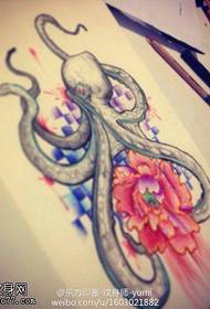 Colorful octopus rose tattoo tattoo manuscript