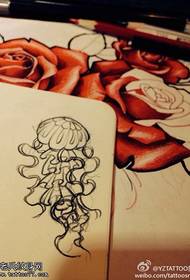 Modello di manoscritto tatuaggio meduse