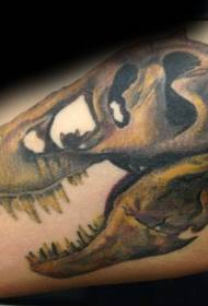 Wuce mai kyau zane mai zane Dinosaur skull tattoo