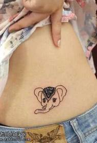 Modello di tatuaggio testa di elefante di pancia