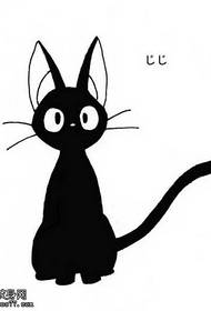 手稿黑猫纹身图案
