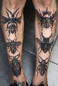 Divers modèles de tatouage d'insectes avec différents mollets