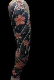 Vzorec tatoo cvetov češnjev cvetlični vzorec tatoo sakura