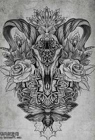 Рукопис антилопи троянди квітка ванілі татуювання