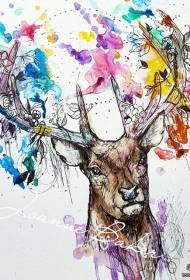Bellissimo manoscritto tatuaggio tatuaggio alce