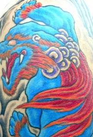 Patró de tatuatge de lleó de color xinès