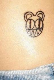 Kartun minimalis beruang hitam pola tato