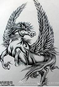 Flying Angel Horse Manuscript Tattoo Pattern