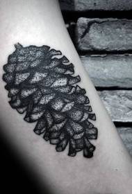 Osisi igbu egbugbu na oji na nke isi awọ pine cone tattoo