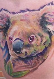 Ibhere ye-Koala enamagqabi anemibala ye tattoo