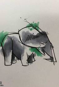 Manoscritto modello elefante tatuaggio bambino