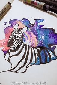 Pola tato zebra manuskrip cat banyu