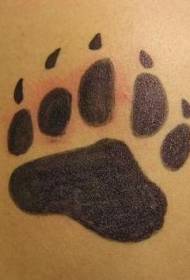 Bear paw kusindikiza mtundu wakuda wa tattoo