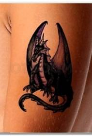 Jungen-Arme auf schwarzer Gray Sketch Sting Tips Creative Dinosaur Tattoo Picture